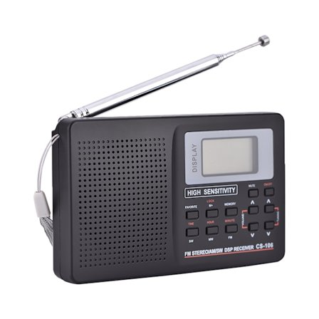 FM/AM/SW Fullbandsmottagare Radioväckarklocka Typ 2 (Levereras utan batterier)