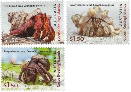 Cocos Keeling - Krabber - Postfrisk sæt 3v