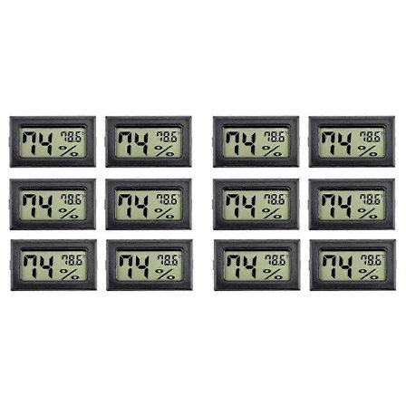 12-pak Mini Hygrometer Indendørs Fugtighedsmåler Hygrometer Digitale Termometre Fugtighed med (°F) til G