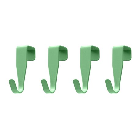 Dörrkrokar, set med 4 enkelkrokar (grön)