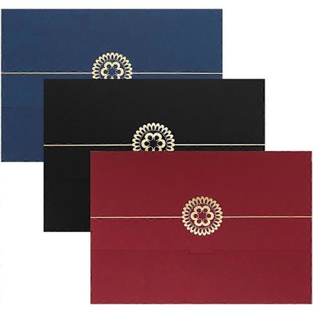 3 stk. Guldstempling Certifikat Cover Papir Dokument Covers Certifikatholdere Diplomholdere