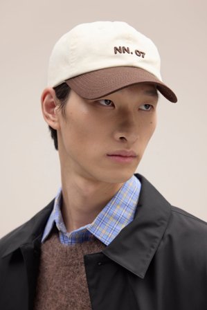 NN.07 Logo Cap Herren Braun Baumwolle