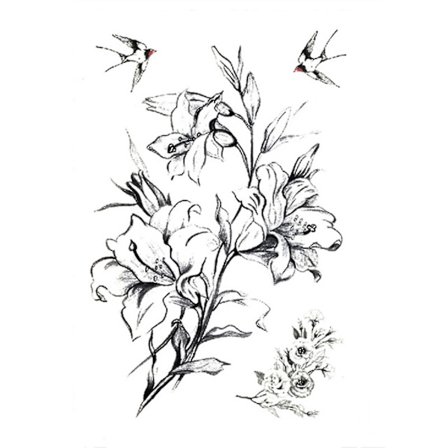 Fashion Tattoo Sticker Temporary Black Roses Design Full Flower Arm Big Fake Tattoo Sticker Body Art Decal Qinhai