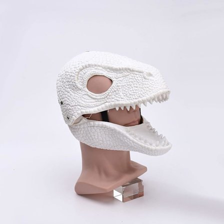 BestAlice Dino Mask Moving Jaw, Dinosaur Mask Huvudbonader, Jurassic Movable Dinosaur Head Toys Velociraptor Mask Halloween
