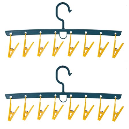 Plast rak rak multi-huvud vindtät klädnypa torkning underkläder strumpor galge-4(gul)