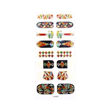 16 stk/ark fargerike 3D-designede speilneglkunst-klistremerker Manikyrdekorasjon 2#Z-D1492