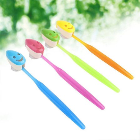 4-pack leende ansikte tandborstehållare väggmonterad