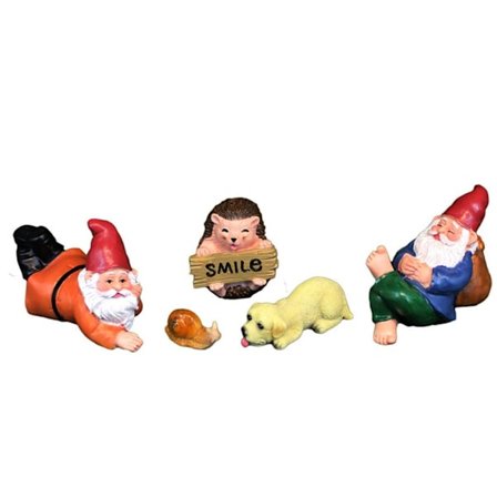 1 sett Miniatyr Gnome Figurer Resin Dverg Statue 3 3