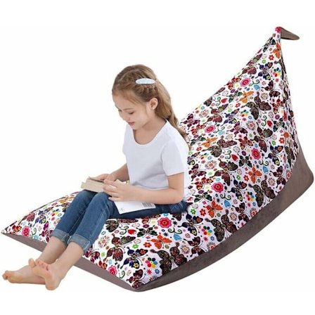 Børne Plys Sækkestol Dyreformet Sækkestol til Børn Teenagere og Voksne Ekstra Stor Superblød Velour Betræk