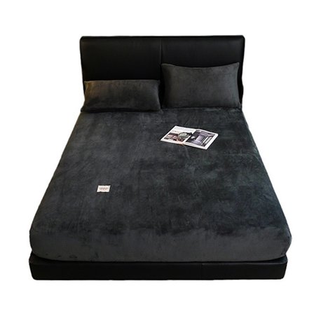 Flanell Fleece Luftmadrass Queen Laken Sett Dyp Lomme - 3-delt Sengetøy Queen Size Falmebestandig 150*200 cm Pillow Top Luftmadrass