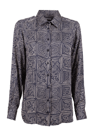 The Shirt Factory Blus Ellie Art Deco Skjortor Dam Blå 38