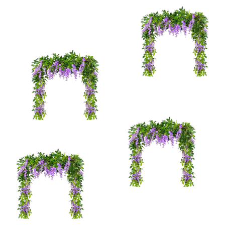 4 St Konstgjord Krans Silk Wisteria Bröllop Tillbehör Blomma