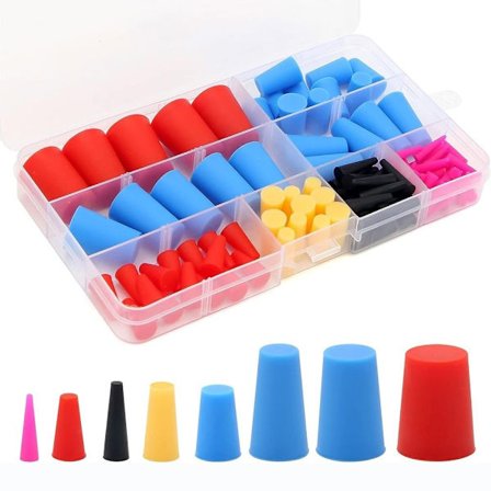 110 Stk Silikone Gummi Tilspidset Plug Gummi Propper Sæt Tilspidset