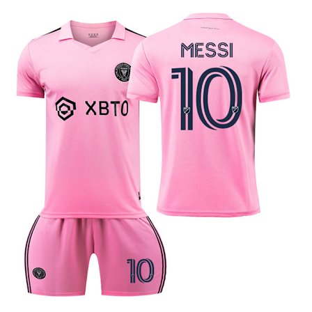2324 Miami 10 Messi Major League fotbollströja Hem Rosa Set