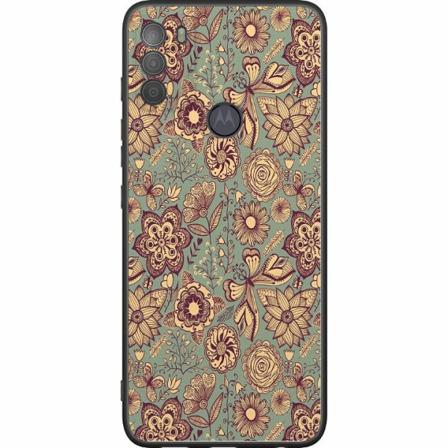 Motorola Moto G50 Svart Skal Vintage Flowers