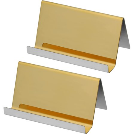 Metalliska visitkortshållare i rostfritt stål (2-pack) - Upp till