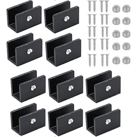 10 kpl Säädettävä lasihyllyn kiinnike puristin lasikaiteen kiinnike, 8-10 mm paksuiselle lasille Zszjbv53