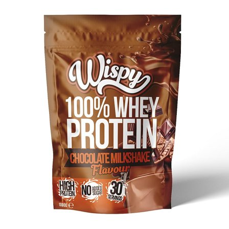 Wispy Nutrition Whey 100 Proteinpulver 1 kg Chocolate Milkshake, Sport & Velvære, Protein & Energi, Proteinpulver