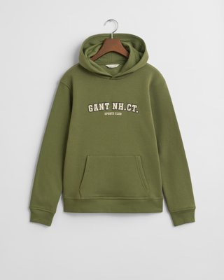 GANT - Hettegenser med grafikk for tenåringer washed olive