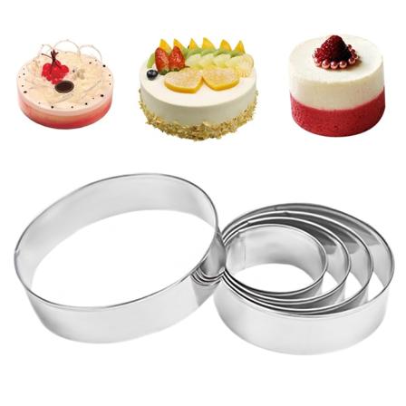 5 st runda cirklar formar i rostfritt stål Bakning av kakor Bakverktyg diy molds set as show