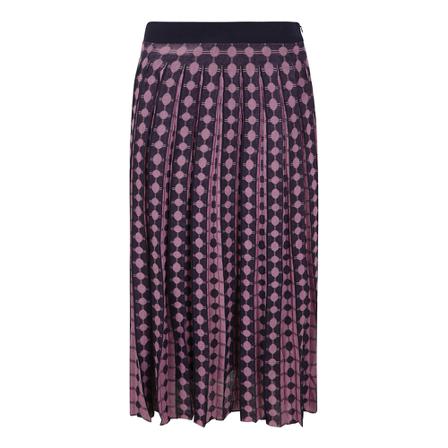 Tory Burch Jacquard Knit Pleated Rok , Paars , Dames , Maat: L Midirokken