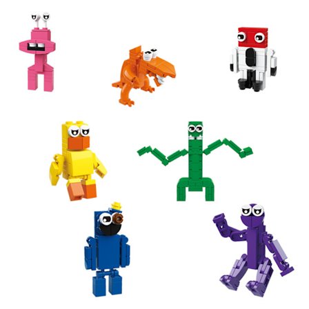 Rainbow Friends Byggeklodser Minifigur Legetøj Fødselsdagsgave (Sæt med 7)
