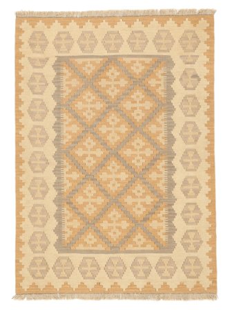 Lys Nomad Kelim Teppe Håndvevd 107X148 Oransje/Beige Persia/Iran