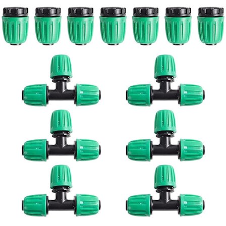 Dryppvanningsslangekoblinger, 6 stykker 1/2"(13-15mm) vanningsslange T-koblinger, landbruksvanning