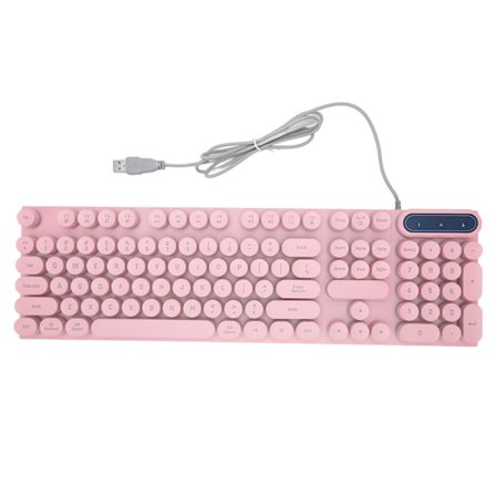 USB Kabelanslutet Gaming Tangentbord 104 Tangenter Bakgrundsbelyst Ergonomisk Fällbara Fötter Multimediatangenter Rosa för Stationär Dator Laptop