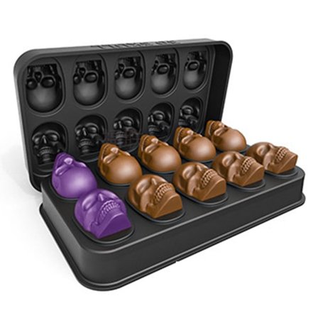 3D Skull Ice Cube Molds, Svart BPA fri Silikon Ice Cubes Form