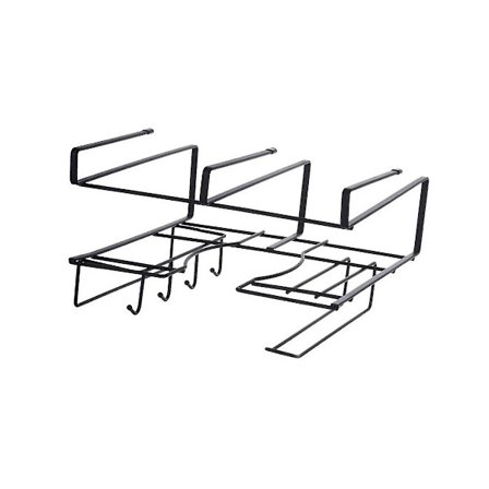 1 stk Hjemmekøkkenlåge Bagside Jern Opbevaringsstativ Holdere Sømfri skabslågebøjle Sort