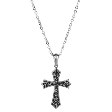 Reversible Stainless Steel Cross Necklace for Men - Steel necklaces