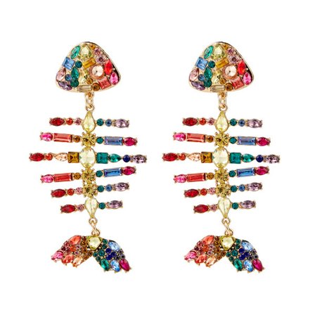 Kreativ overdrevet lang fargerik glitrende krystall fiskeben