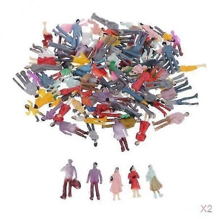 Parti med 200 stk. HO skala Model Tog Bygningslayout Malede Figurer 1/100