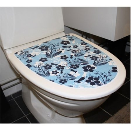 Blå Blommor Toalettdekor Toalett dekor