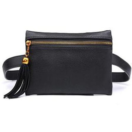 Fashion Läder Magväska Små Tofsar Midjeväska Dam Mobiltelefon