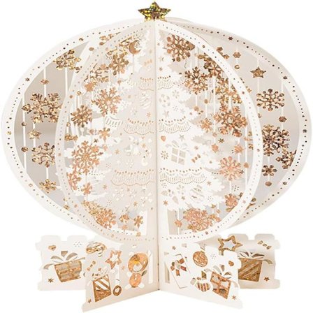 3D Julehilsen Kort, Pop Up-kort med konvolutt