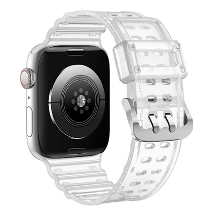 Apple Watch Series 8 (45 mm) / Watch Ultra silikoneurrem med to rækker huller - Gennemsigtig