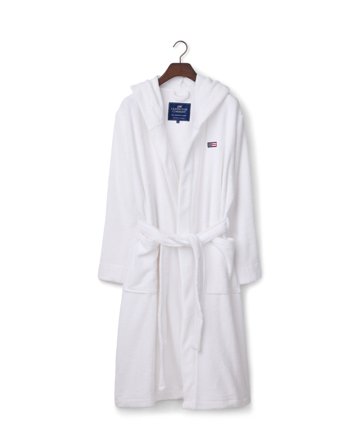 Lexington Unisex morgonrock med luva, vit