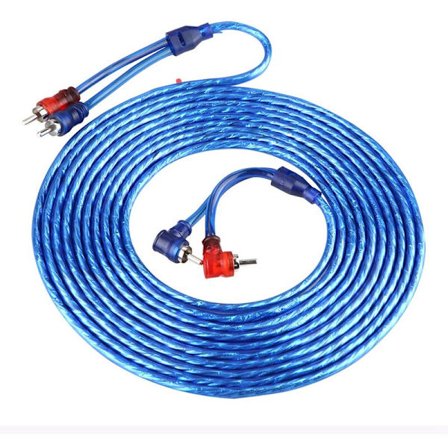 5 meter transparent RCA biljudanslutningskabel, ultra flexibel