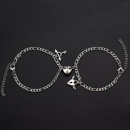 2 St Magnetiska Pararmband Matchande Hjärtarmband Key B