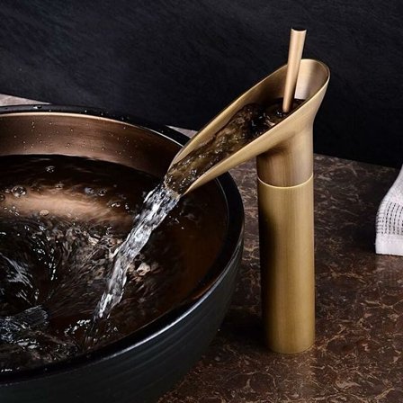 SJQKA Badrumsblandare, vattenfallskranar, varm & kall justerbar blandare