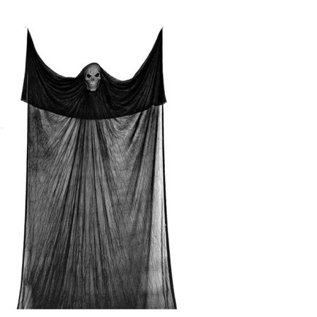 Halloween Hängande Dödskalle Spöke Haunted Hus Dekoration Med LED Ljud Ghost Ornament