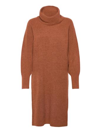 C_Folibia Knälång Klänning Brun BOSS