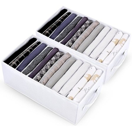 Garderoberkläder Förvaringsorganisatör, 12 Rutor Closet Lådor Organisatör Delare, 2 St Fällbara Förvaringsorganisatörlåda för Shorts