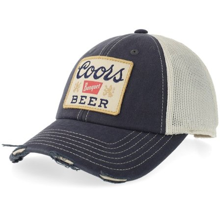 American Needle - Blauw trucker Cap - Coors Orville Navy/Stone Trucker @ Hatstore