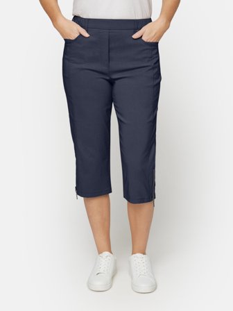 BRANDTEX - Capri Bukser - Navy - Lynlås Detalje