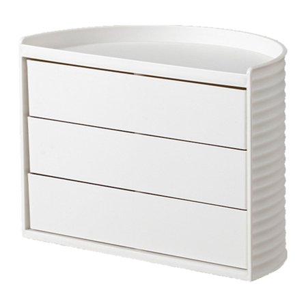 Sminkeorganisator 360 graders rotasjon Unik halvsirkeldesign Vanntett skrivebord Baderom Oppbevaringsskap Hvit