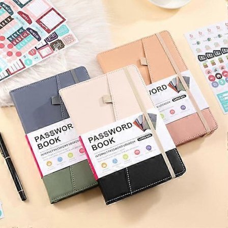 Alfabetiska Registerflikar Inbunden Lösenordsbok för Internetlösenord Webbplatsadresser Anteckningsbok Lila