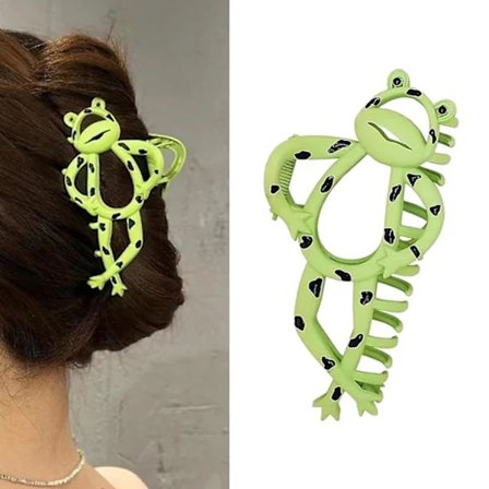 Vihreä sammakko metallinen suuri hiuspinni - Liukumaton hiuspinni - 1 kpl[mo]